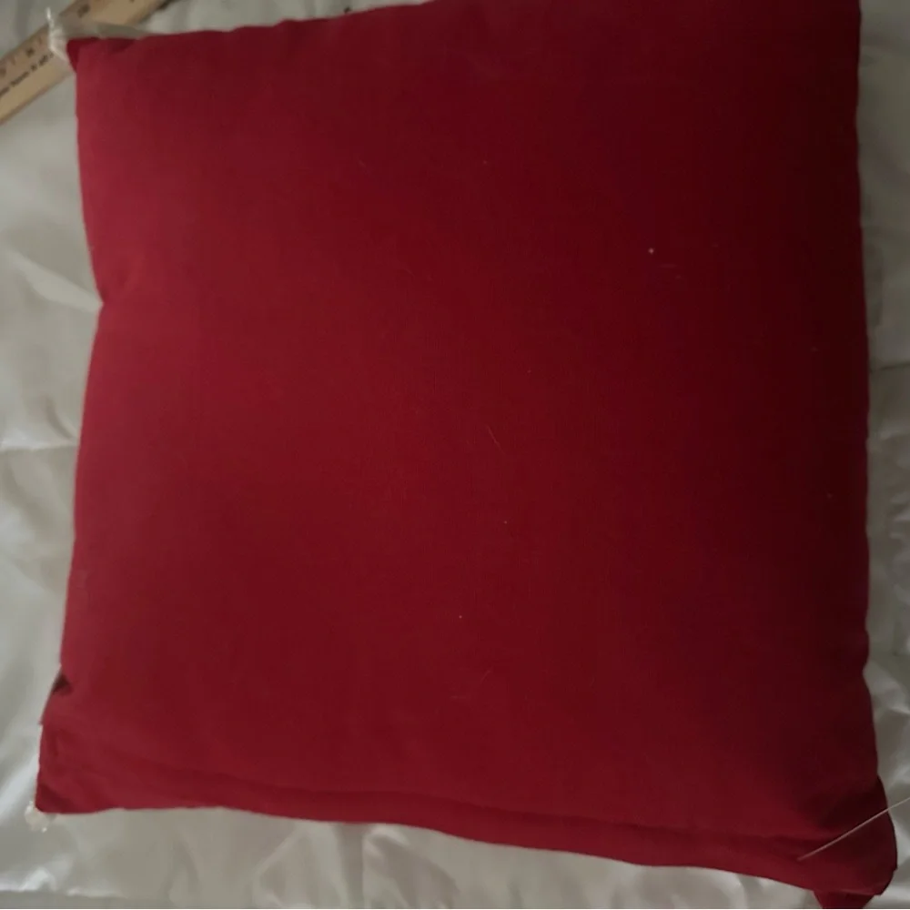Elegant RED Snowflake Embroidered And Beaded Pillow NWT❄️☃️